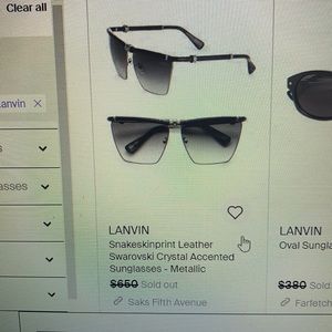 Lanvin metalallic sunglasses w/Swarovski crystals